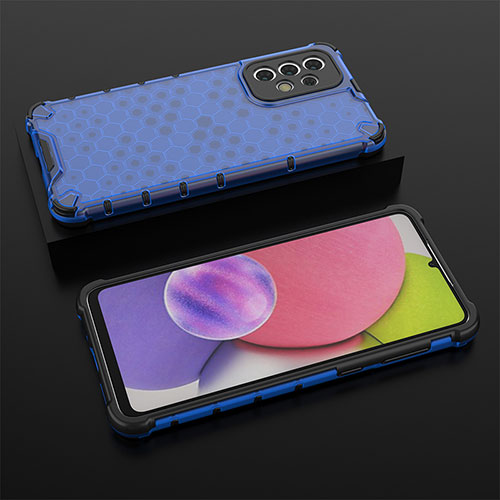 Silicone Transparent Frame Case Cover 360 Degrees AM2 for Samsung Galaxy A33 5G Blue