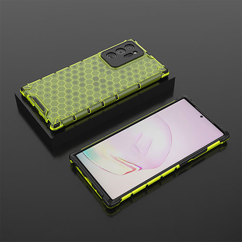 Silicone Transparent Frame Case Cover 360 Degrees AM2 for Samsung Galaxy Note 20 Ultra 5G Green