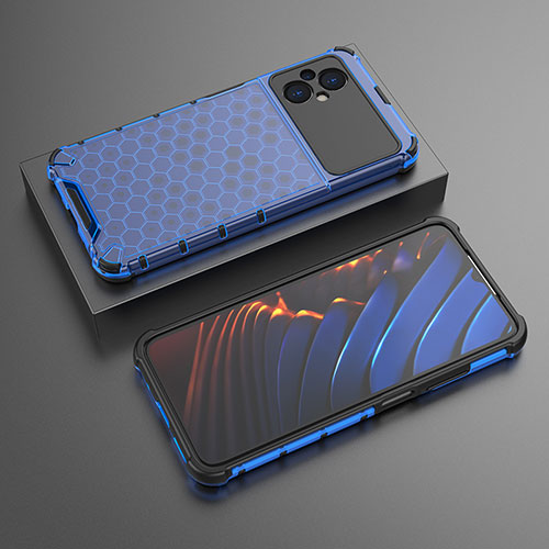 Silicone Transparent Frame Case Cover 360 Degrees AM2 for Xiaomi Poco M5 4G Blue