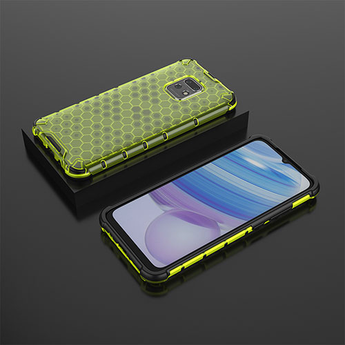 Silicone Transparent Frame Case Cover 360 Degrees AM2 for Xiaomi Redmi 10X 5G Green