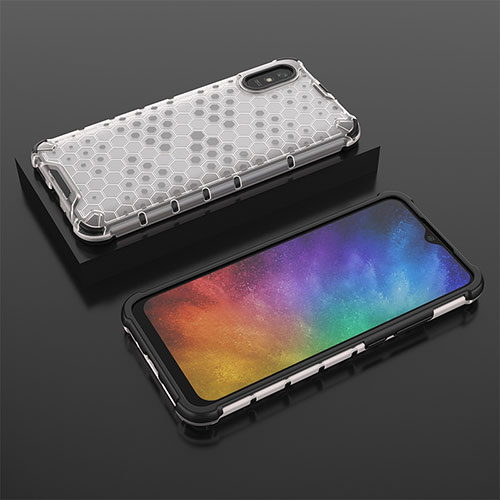 Silicone Transparent Frame Case Cover 360 Degrees AM2 for Xiaomi Redmi 9AT White