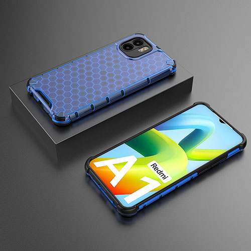 Silicone Transparent Frame Case Cover 360 Degrees AM2 for Xiaomi Redmi A2 Blue