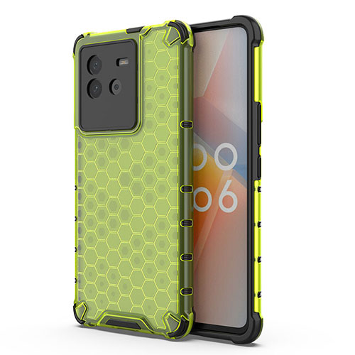 Silicone Transparent Frame Case Cover 360 Degrees AM3 for Vivo iQOO Neo6 SE 5G Green
