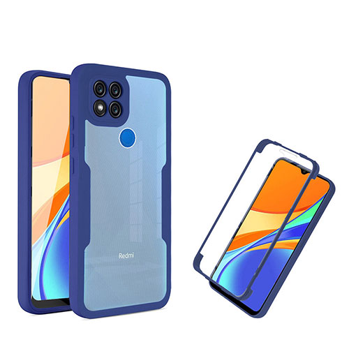 Silicone Transparent Frame Case Cover 360 Degrees MJ1 for Xiaomi Redmi 9C Blue