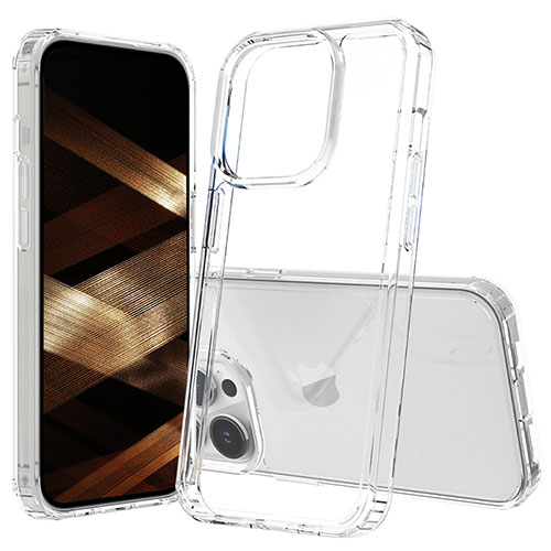 Silicone Transparent Frame Case Cover 360 Degrees ZJ1 for Apple iPhone 13 Pro Clear