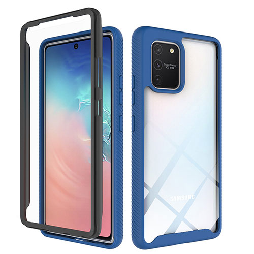 Silicone Transparent Frame Case Cover 360 Degrees ZJ1 for Samsung Galaxy S10 Lite Blue