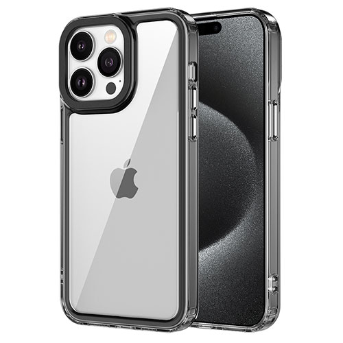 Silicone Transparent Frame Case Cover AC1 for Apple iPhone 13 Pro Black