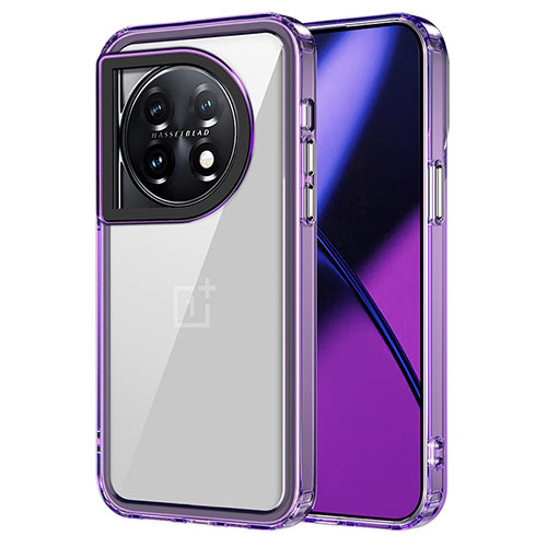 Silicone Transparent Frame Case Cover AC1 for OnePlus 11 5G Clove Purple