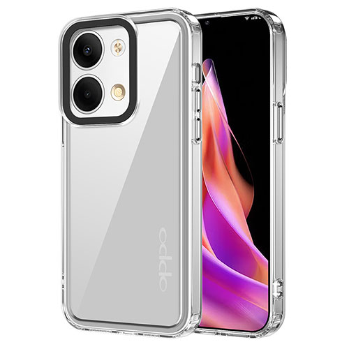 Silicone Transparent Frame Case Cover AC1 for Oppo Reno9 Pro 5G Clear