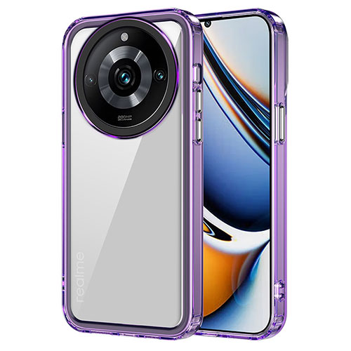 Silicone Transparent Frame Case Cover AC1 for Realme 11 Pro 5G Clove Purple