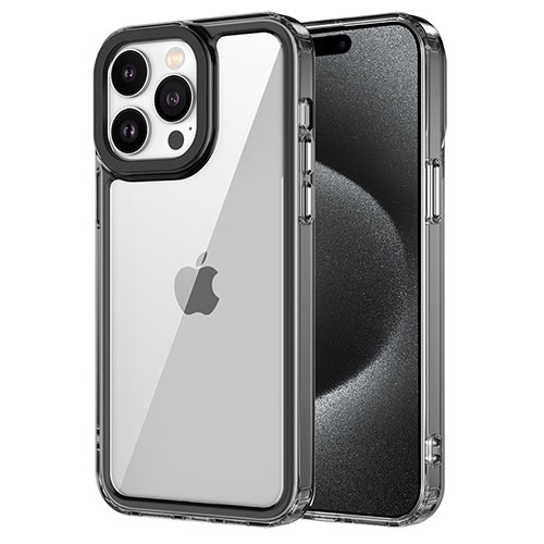 Silicone Transparent Frame Case Cover AC2 for Apple iPhone 14 Pro Black