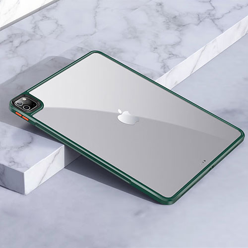 Silicone Transparent Frame Case Cover for Apple iPad Pro 12.9 (2020) Green