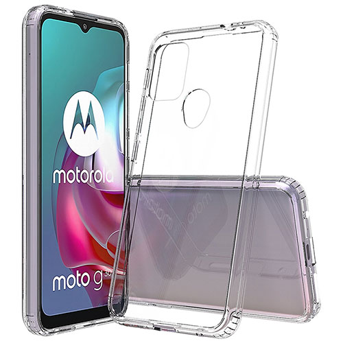 Silicone Transparent Frame Case Cover for Motorola Moto G10 Power Clear