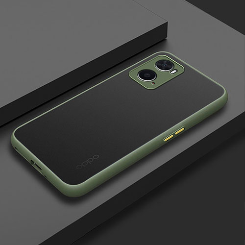 Silicone Transparent Frame Case Cover for Oppo A76 Green