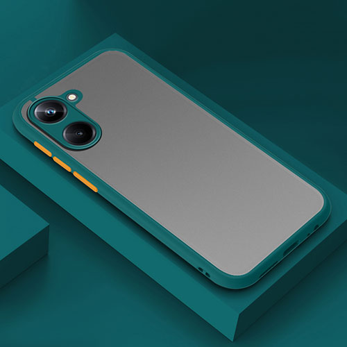 Silicone Transparent Frame Case Cover for Realme 10 Pro 5G Midnight Green