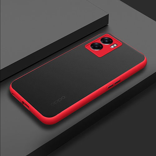 Silicone Transparent Frame Case Cover for Realme V23 5G Red