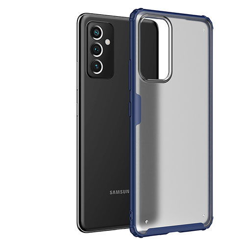 Silicone Transparent Frame Case Cover for Samsung Galaxy Quantum2 5G Blue