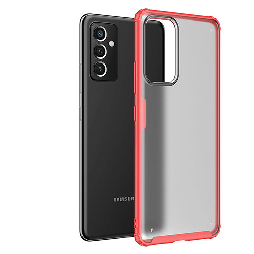 Silicone Transparent Frame Case Cover for Samsung Galaxy Quantum2 5G Red