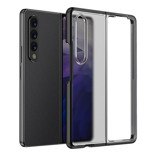 Silicone Transparent Frame Case Cover for Samsung Galaxy Z Fold3 5G Black