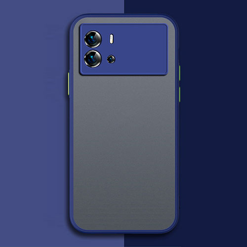 Silicone Transparent Frame Case Cover for Vivo iQOO 9 5G Blue