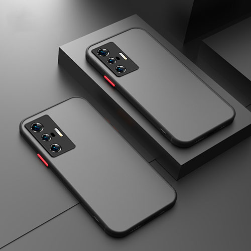 Silicone Transparent Frame Case Cover for Vivo X70 5G Black