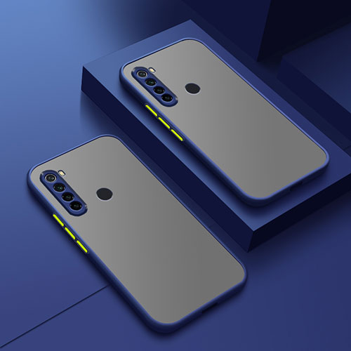 Silicone Transparent Frame Case Cover for Xiaomi Redmi Note 8 (2021) Blue