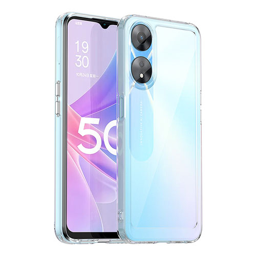Silicone Transparent Frame Case Cover J01S for Oppo A78 5G Clear