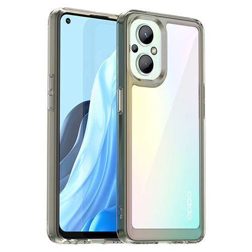 Silicone Transparent Frame Case Cover J01S for Oppo F21s Pro 5G Gray