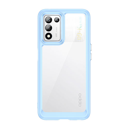Silicone Transparent Frame Case Cover J01S for Oppo K9S 5G Blue