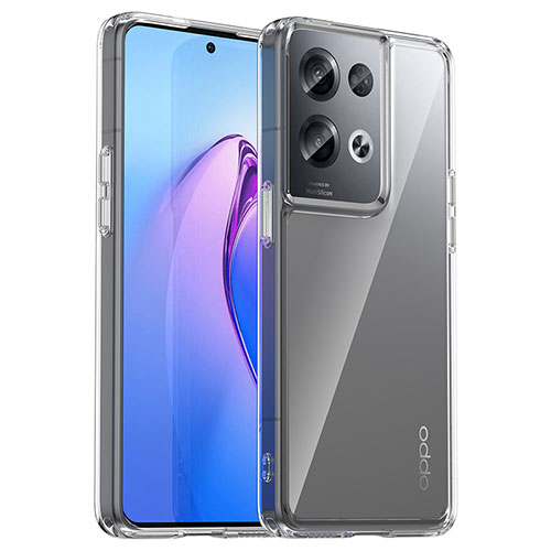 Silicone Transparent Frame Case Cover J01S for Oppo Reno8 Pro+ Plus 5G Clear