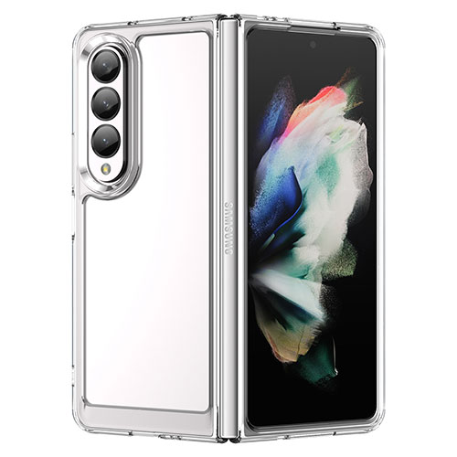 Silicone Transparent Frame Case Cover J01S for Samsung Galaxy Z Fold4 5G Clear