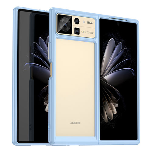 Silicone Transparent Frame Case Cover J01S for Xiaomi Mix Fold 2 5G Blue