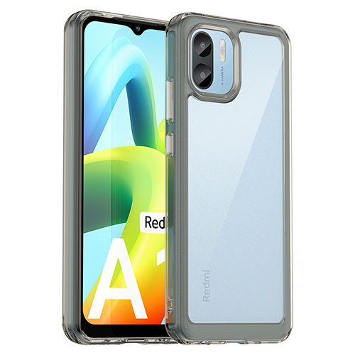 Silicone Transparent Frame Case Cover J01S for Xiaomi Redmi A2 Gray