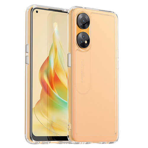 Silicone Transparent Frame Case Cover J02S for Oppo Reno8 T 4G Clear