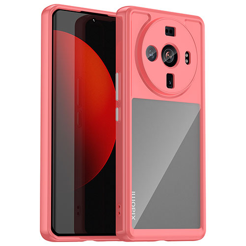 Silicone Transparent Frame Case Cover M01 for Xiaomi Mi 12S Ultra 5G Red