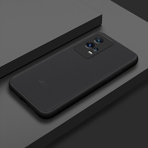 Silicone Transparent Frame Case Cover M02 for Vivo iQOO 8 5G Black