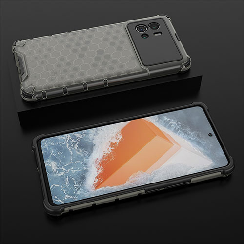 Silicone Transparent Frame Case Cover M06 for Vivo iQOO 9 Pro 5G Black