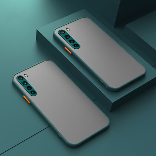Silicone Transparent Frame Case Cover P01 for Xiaomi Redmi Note 8 (2021) Green