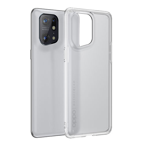 Silicone Transparent Frame Case Cover W01L for Oppo Find X5 5G Clear