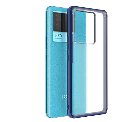 Silicone Transparent Frame Case Cover WL1 for Vivo iQOO Neo6 SE 5G Blue