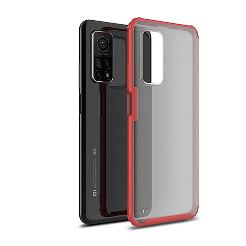 Silicone Transparent Frame Case Cover WL1 for Xiaomi Mi 10T 5G Red