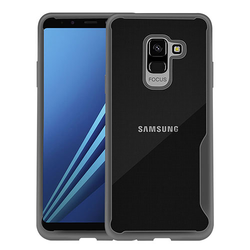 Silicone Transparent Frame Case for Samsung Galaxy A8+ A8 Plus (2018) A730F Black
