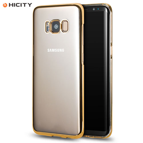 Silicone Transparent Frame Cover for Samsung Galaxy S8 Plus Gold
