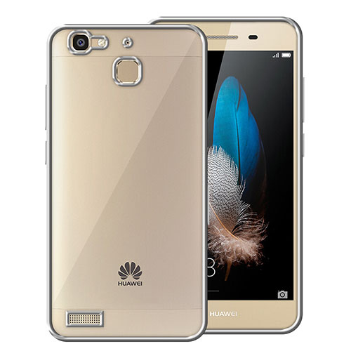 Silicone Transparent Matte Finish Frame Case for Huawei Enjoy 5S Silver