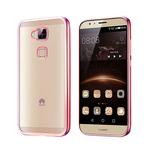 Silicone Transparent Matte Finish Frame Case for Huawei GX8 Rose Gold