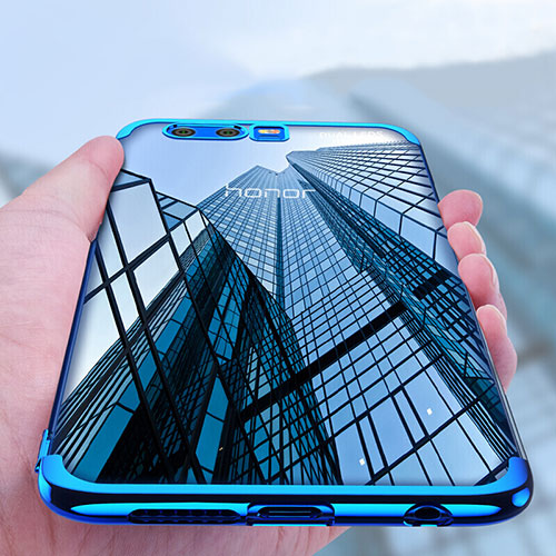 Silicone Transparent Matte Finish Frame Case for Huawei Honor 9 Premium Blue
