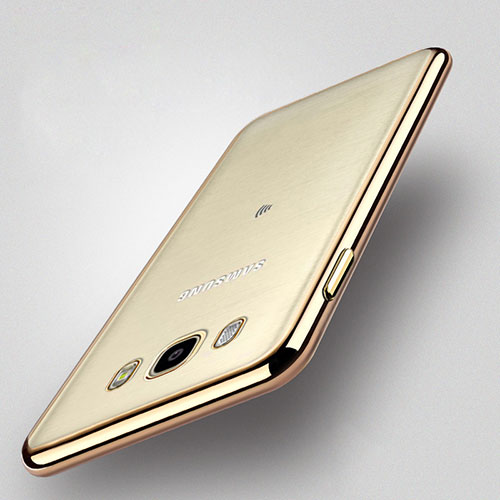 Silicone Transparent Matte Finish Frame Case for Samsung Galaxy J5 (2016) J510FN J5108 Gold