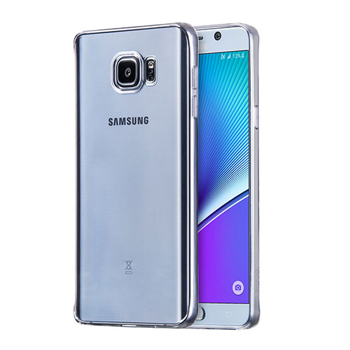 Silicone Transparent Matte Finish Frame Case for Samsung Galaxy Note 5 N9200 N920 N920F Silver