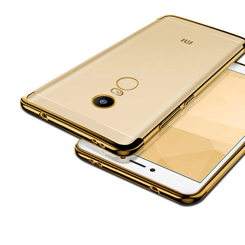 Silicone Transparent Matte Finish Frame Case for Xiaomi Redmi Note 4 Standard Edition Gold