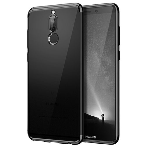 Silicone Transparent Matte Finish Frame Cover for Huawei Mate 10 Lite Black